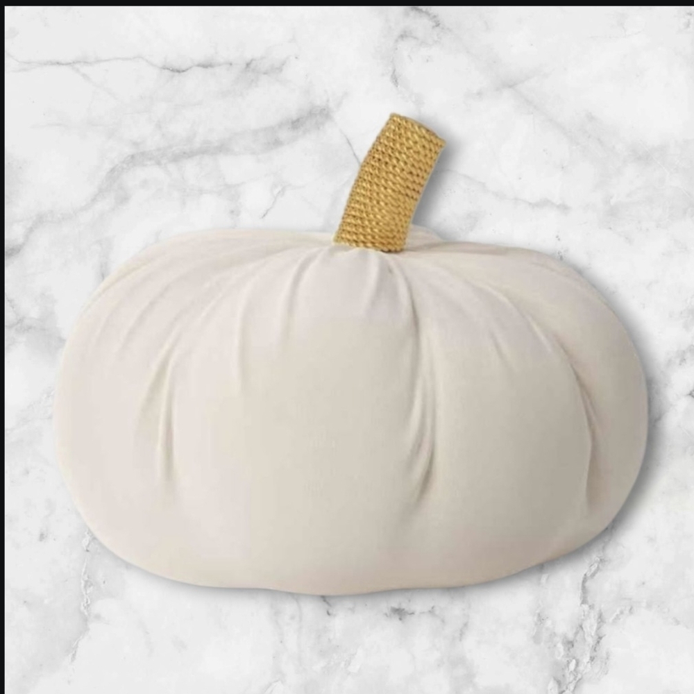 NEW Threshold Cream Pumpkin with Textured Gold Stem